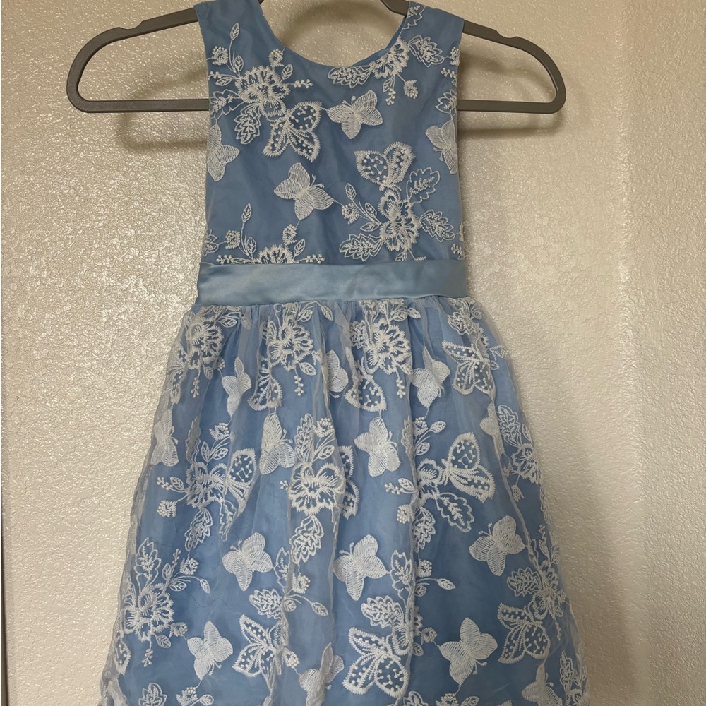 Wonder Nation Light Blue Dress with White Embroidery